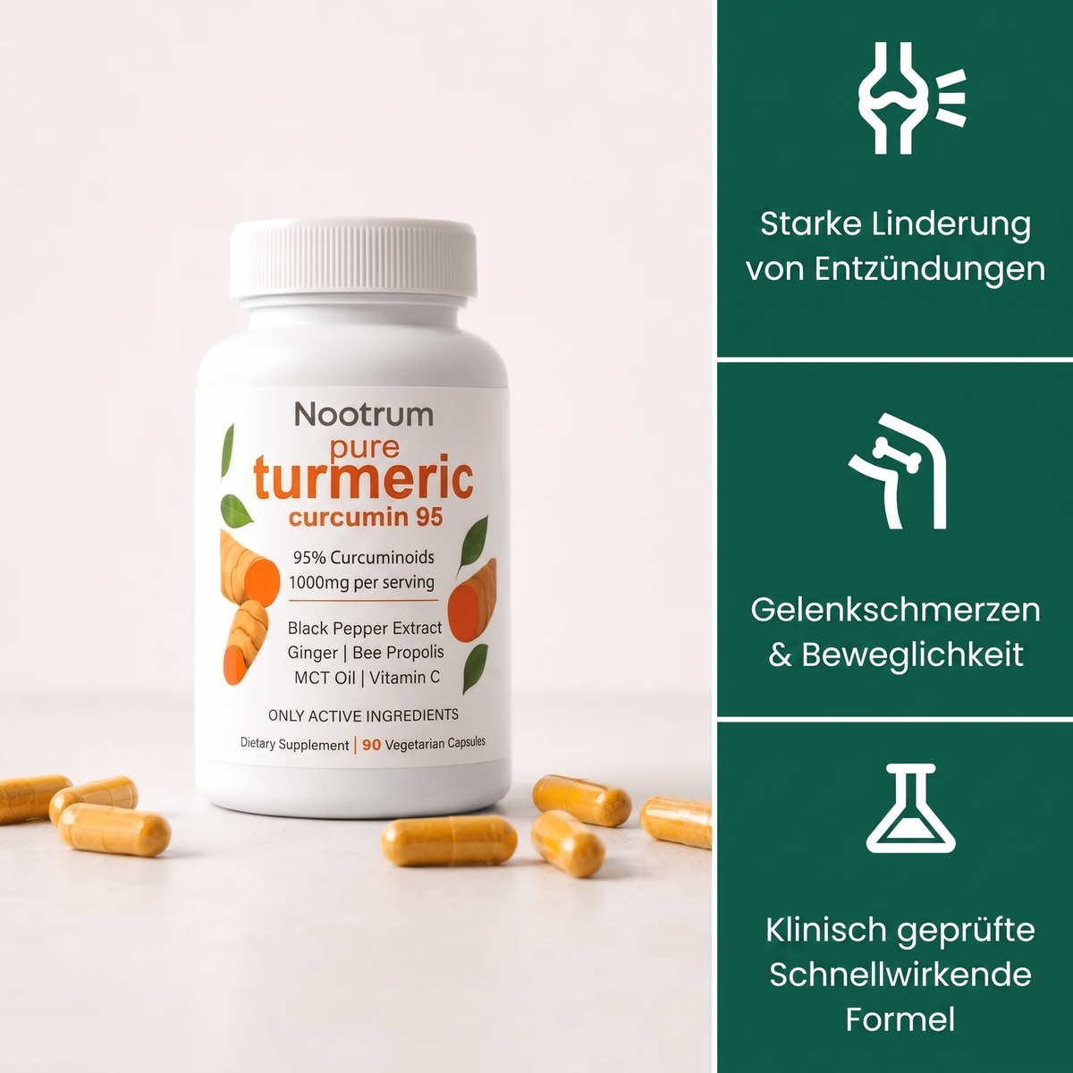 Pure Curcumin Turmeric Capsules (1000 mg)