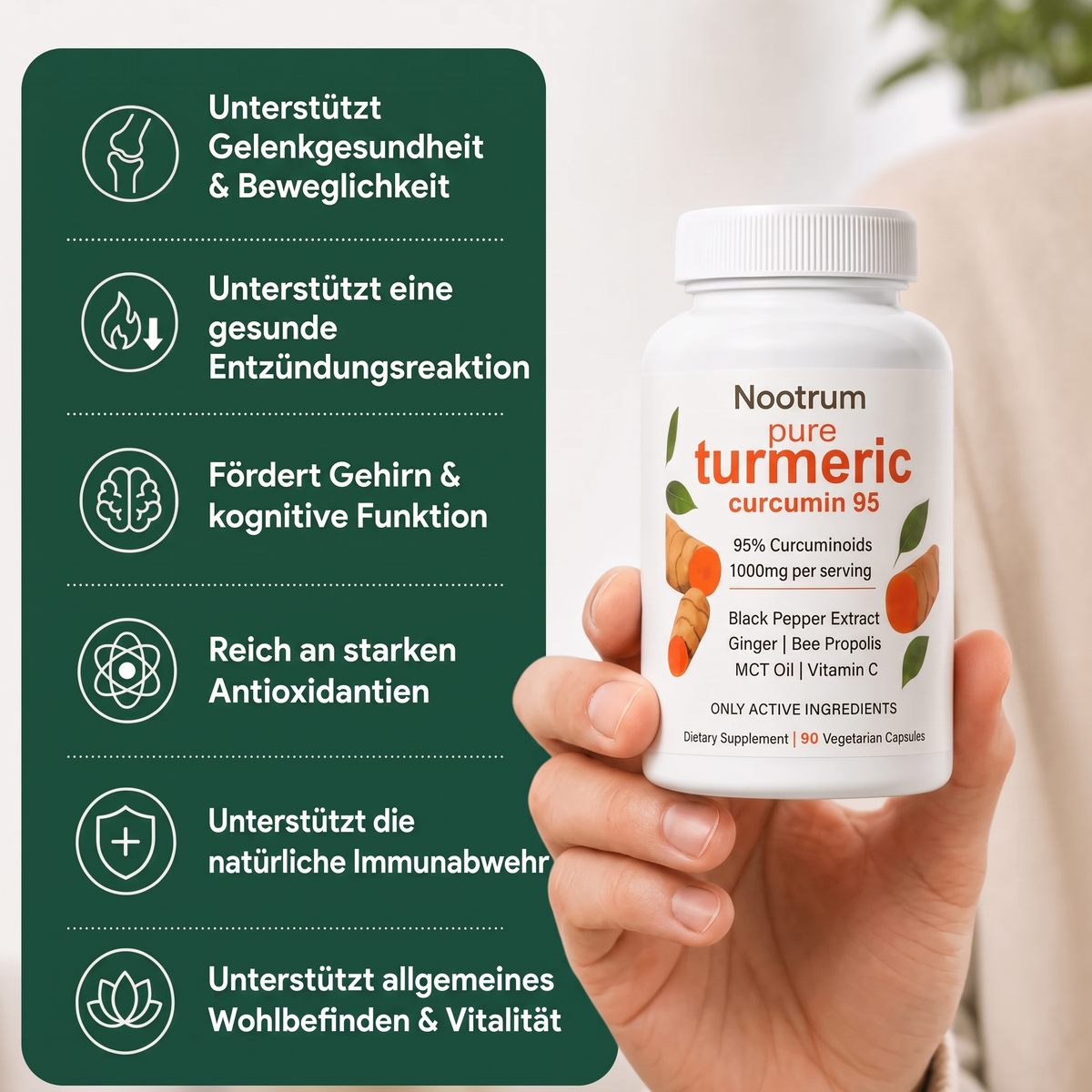 Pure Curcumin Turmeric Capsules (1000 mg)